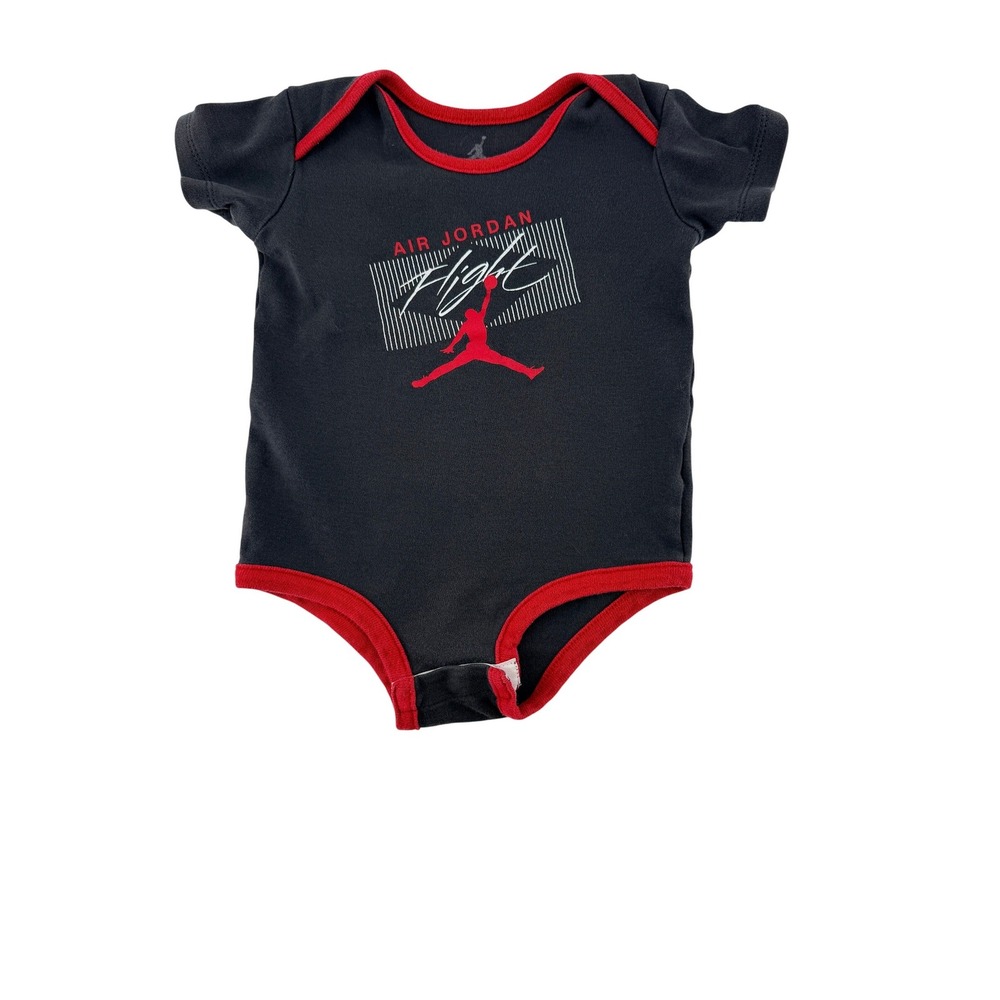 Air Jordan Flight Infant Bodysuit Black Red‎ Jordan Logo 9 12 Mo